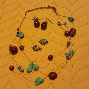Necklace and 2 pair Earrings